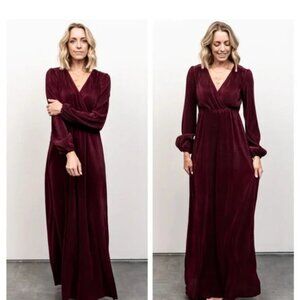 Venus Mulberry Pleated Maxi Dress - XLarge